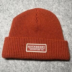 Huckberry Waffle Patch Beanie Beanie Burnt Orange Made In USA Outdoor Granola